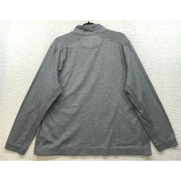 Johnston and Murphy Sweater Mens XL Gray 1/4 Zip Vintage Washed Pullover Golf - Picture 2 of 10